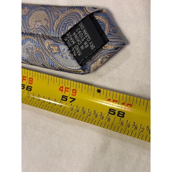 Stafford Blue, Gold and Grey Paisley 100% Silk Tie - Picture 4 of 4